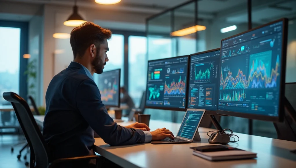 Un SEO trabajando en inteligencia artificial enfocado en SEO.