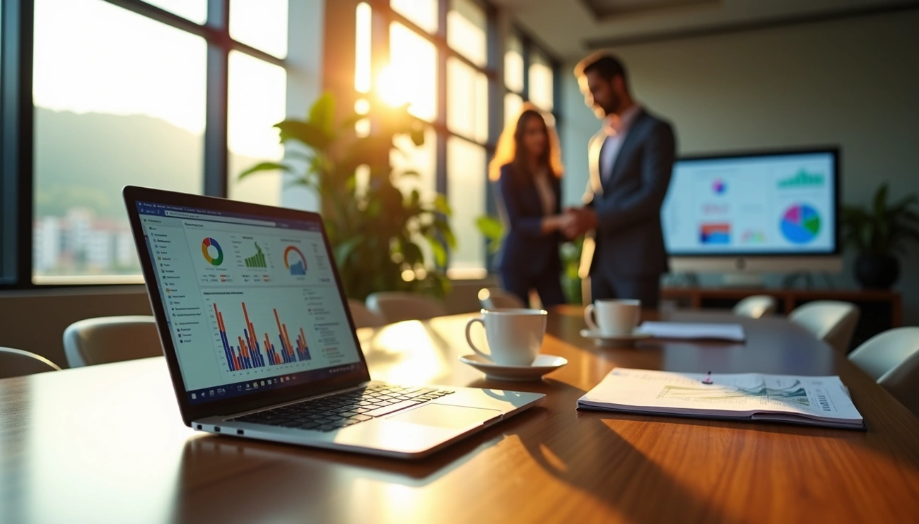 Dos profesionales hablando en una agencia SEO.