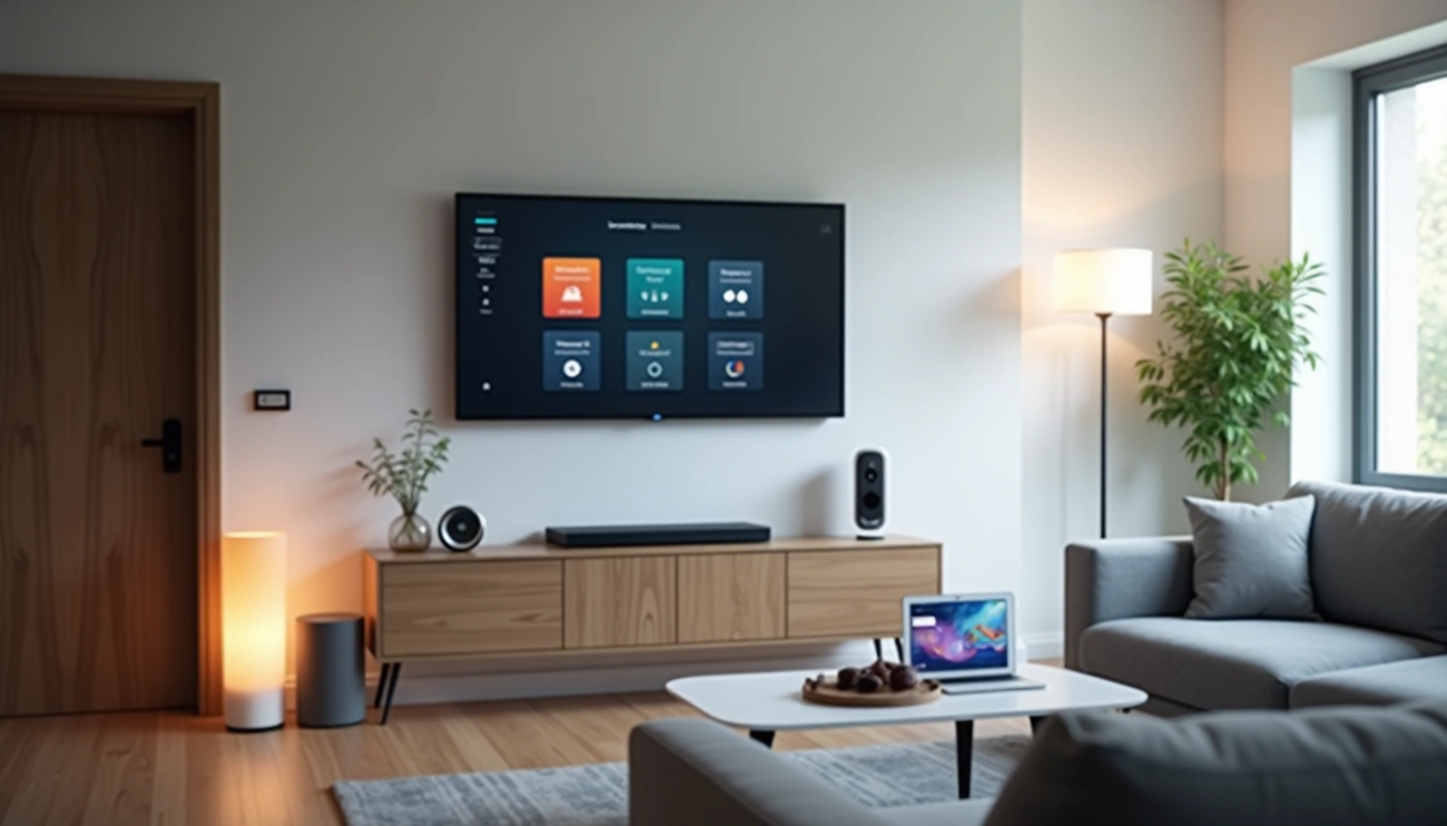 Una casa con un smart tv basado en Google Gemini.
